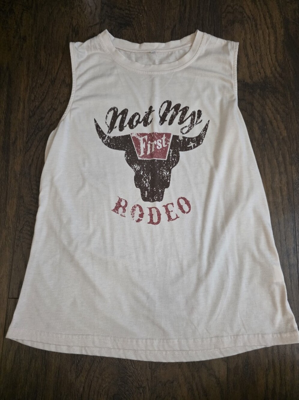 Women’s Cream Graphic Tank Top – Not My First Rodeo - Picture 3 of 6